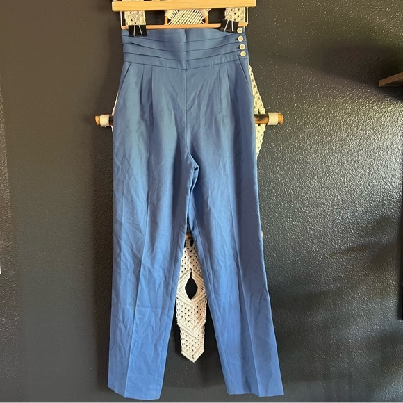 Pants - Vintage Wool Tuxedo Waist Women’s Pants Blue Whimsyfairy Runway Cottagecore